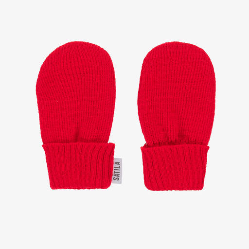 Sätila of Sweden-Red Trixie Knitted Baby Mittens | Childrensalon