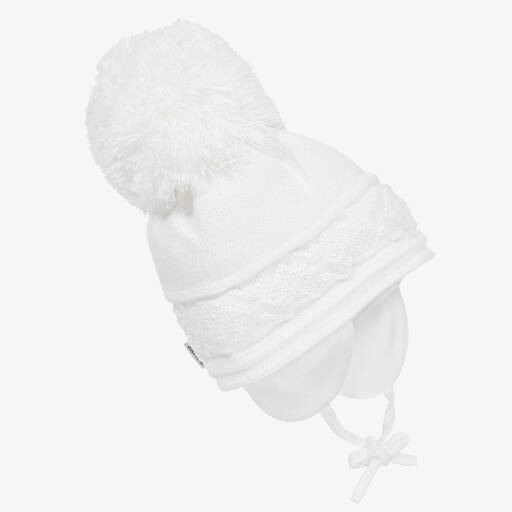 Sätila of Sweden-White Malva Giant Pom-Pom Hat | Childrensalon