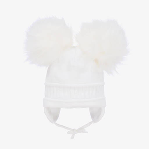 Sätila of Sweden-White Tindra Double Pom-Pom Hat | Childrensalon