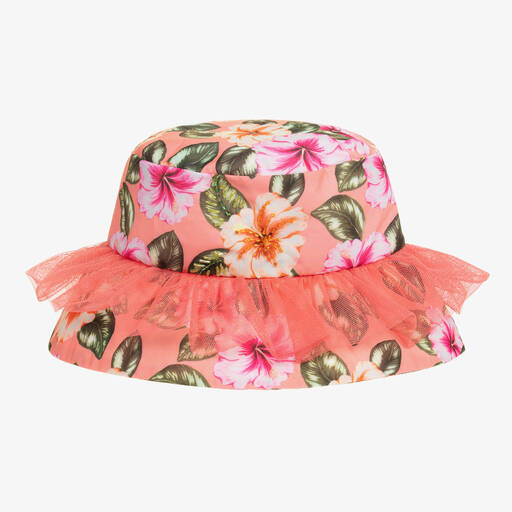 Selini Action-Girls Pink Floral Bucket Hat | Childrensalon