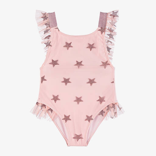Selini Action-Girls Pink Glitter Star Swimsuit | Childrensalon
