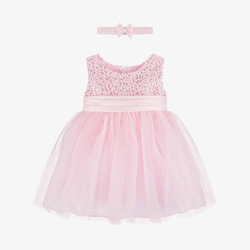 Sevva-Baby Girls Pink Tulle & Sequin Dress | Childrensalon