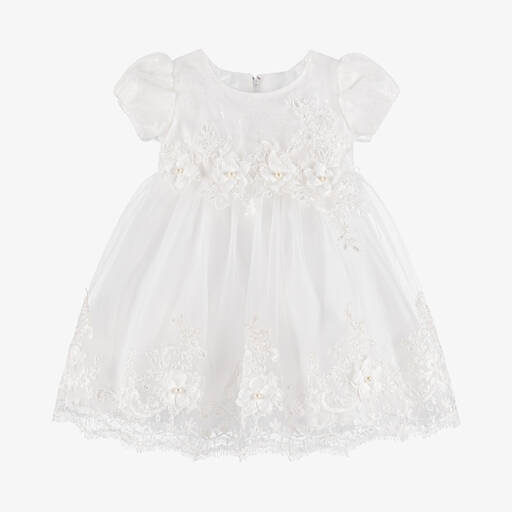 Sevva-Baby Girls White Tulle Dress | Childrensalon