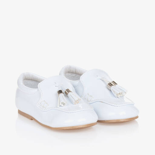 Sevva- حذاء لوفر جلد لامع لون أبيض للأولاد | Childrensalon
