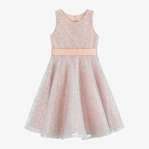 Sevva-Girls Pink & Silver Tulle Dress  | Childrensalon