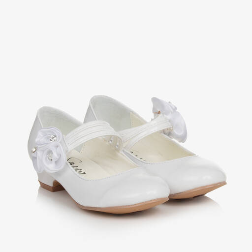Sevva- حذاء بسير جلد صناعي لامع لون أبيض | Childrensalon