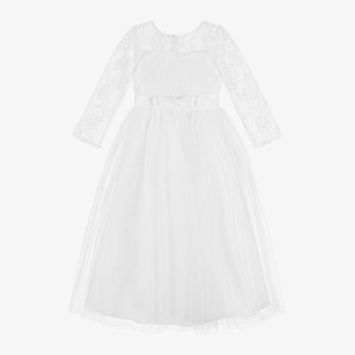 Sevva-Girls White Tulle & Lace Dress | Childrensalon