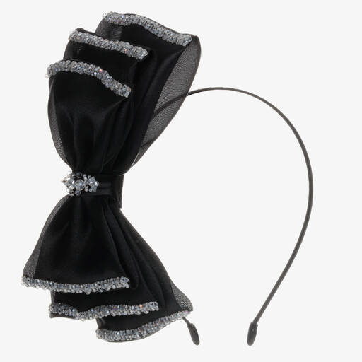 Sienna Likes To Party-Black Bow Hairband  | Childrensalon