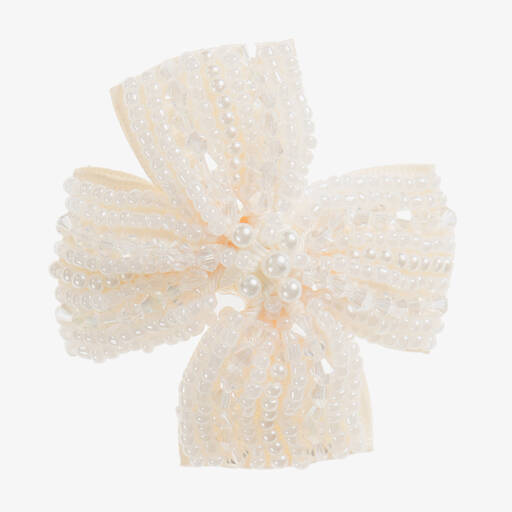 Sienna Likes To Party-Handgefertigte Haarspange mit elfenbeinfarbenen Perlen (6,5 cm) | Childrensalon