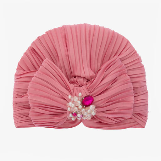 Sienna likes to party-Girls Pink Pleated Turban | Childrensalon