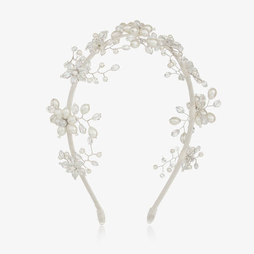 Sienna Likes To Party-Ivory Crystal & Pearl Hairband | Childrensalon