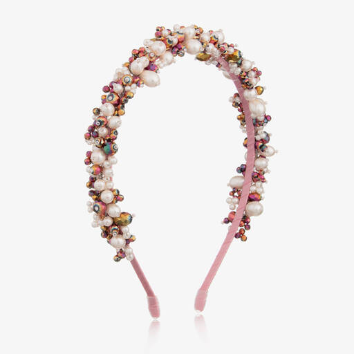 Sienna Likes To Party-Pink Pearl & Crystal Hairband | Childrensalon