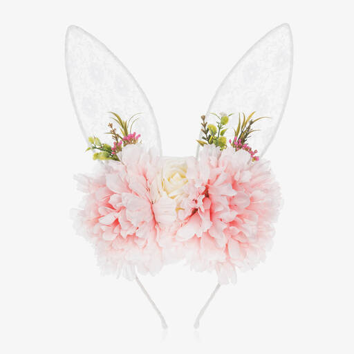 Sienna Likes To Party-Белый ободок с ушками и цветами  | Childrensalon