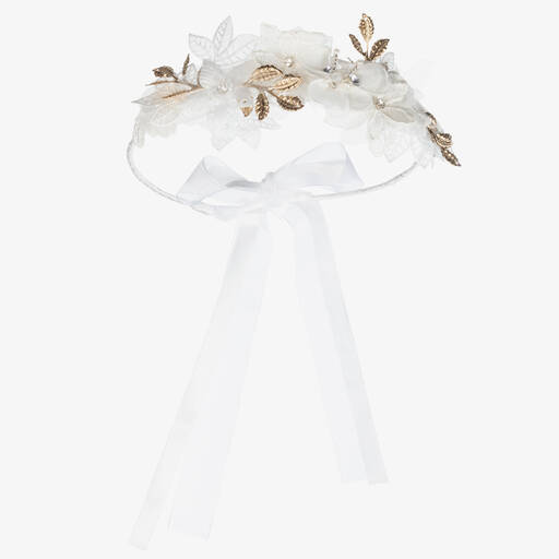 Sienna Likes To Party-Weißes Haarband mit Blumen | Childrensalon