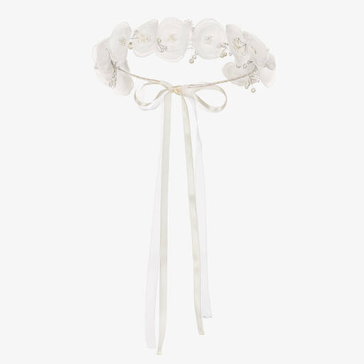 Sienna Likes To Party-White Floral Hair Garland | Childrensalon