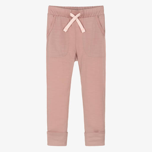 Smalls Merino-Dusky Pink Merino Wool Slim Joggers | Childrensalon