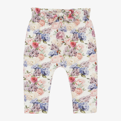 Sofija-Baby Girls Floral Cotton Trousers | Childrensalon