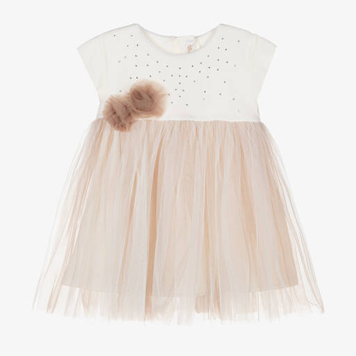 Sofija-Baby Girls Ivory & Beige Dress | Childrensalon