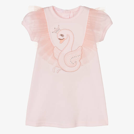Sofija-Baby Girls Pink Cotton Dress | Childrensalon