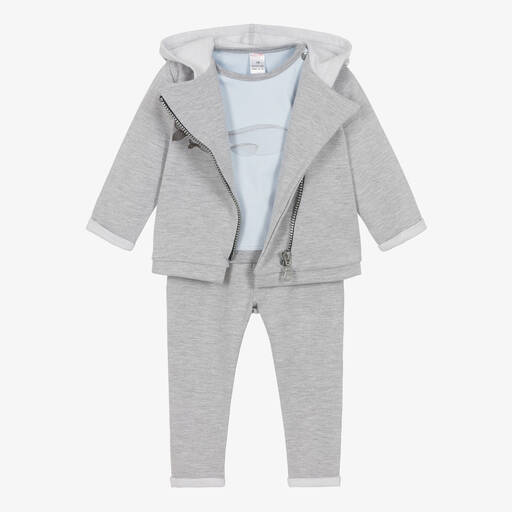 Sofija-Grey Cotton Baby Trouser Set | Childrensalon