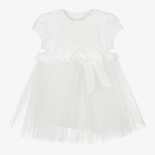 Sofija-Ivory Jersey & Tulle Dress | Childrensalon