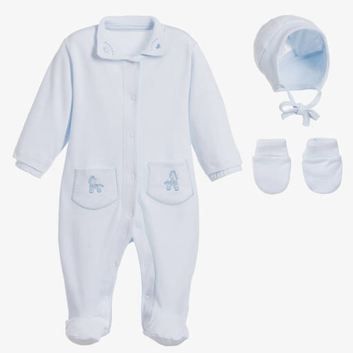 Sofija-Pale Blue Babysuit Gift Set | Childrensalon