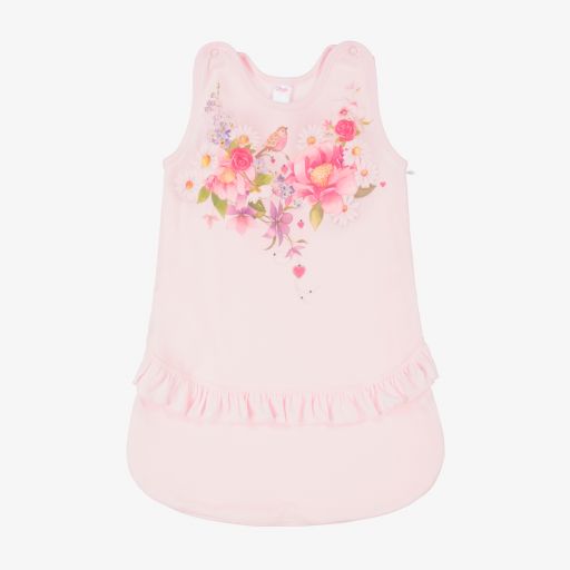 Sofija-Pale Pink Floral Sleeping Bag  | Childrensalon