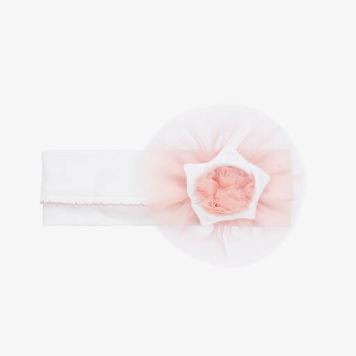Sofija-Pink & White Tulle Headband | Childrensalon