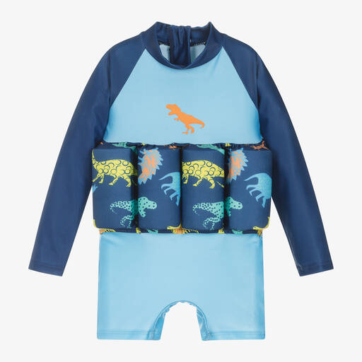 Soli Swim-Boys Blue Dinosaur Float Suit (UPF50+) | Childrensalon