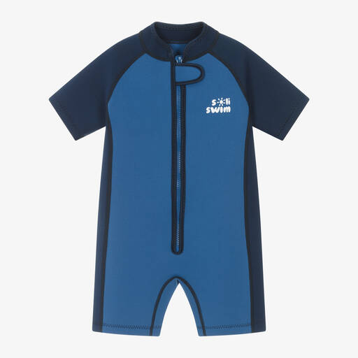Soli Swim-Boys Blue Short Wet Suit | Childrensalon