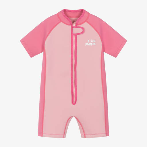 Soli Swim-Girls Pink Short Wet Suit | Childrensalon