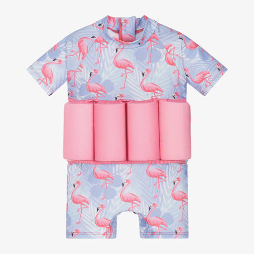 Soli Swim-Girls Purple Flamingo Float Suit (UPF50+) | Childrensalon