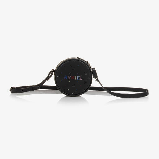 Sonia Rykiel Paris-Girls Black Round Faux Leather Bag (12cm) | Childrensalon