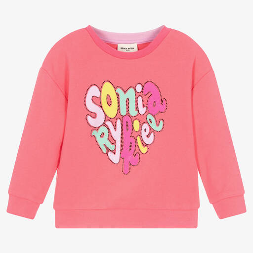 Sonia Rykiel Paris-Girls Fuchsia Pink Logo Sweatshirt | Childrensalon
