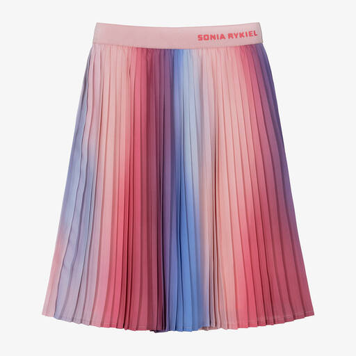 Sonia Rykiel Paris-Girls Pink Pleated Crêpe Skirt | Childrensalon