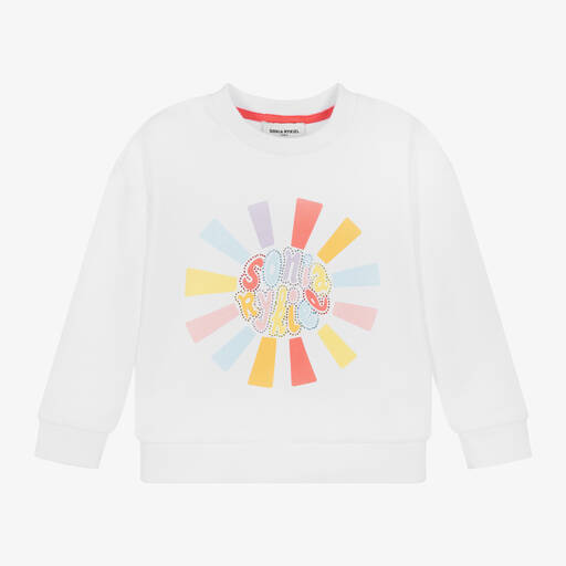 Sonia Rykiel Paris-Girls White Cotton Sweatshirt | Childrensalon