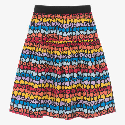 Sonia Rykiel Paris-Teen Girls Black Cotton Heart Skirt | Childrensalon