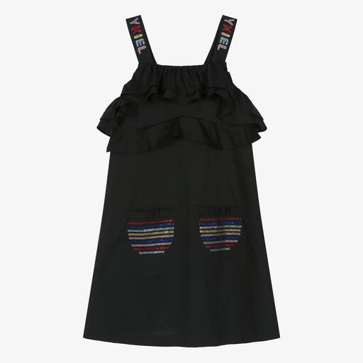 Sonia Rykiel Paris-Teen Girls Black Cotton Poplin Dress | Childrensalon
