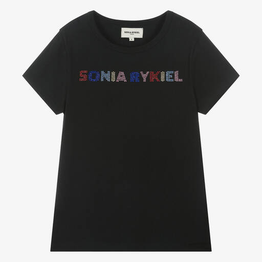 Sonia Rykiel Paris-Teen Girls Black Organic Cotton T-Shirt | Childrensalon
