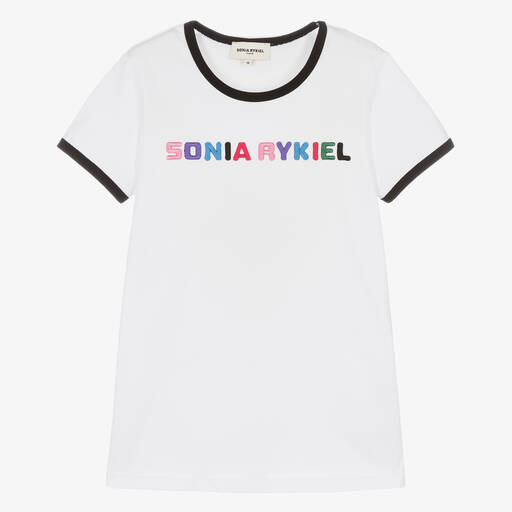 Sonia Rykiel Paris-Белая хлопковая футболка | Childrensalon