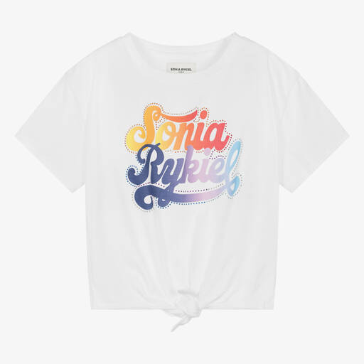 Sonia Rykiel Paris-Teen Girls White Organic Cotton T-Shirt | Childrensalon