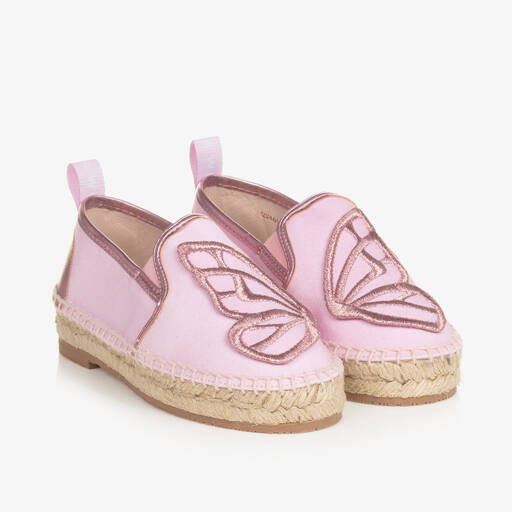 Sophia Webster Mini-Girls Pink Butterfly Espadrilles | Childrensalon