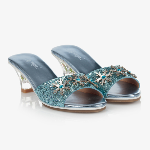 Souza-حذاء بكعب عالي جلد صناعي لون أزرق للبنات | Childrensalon