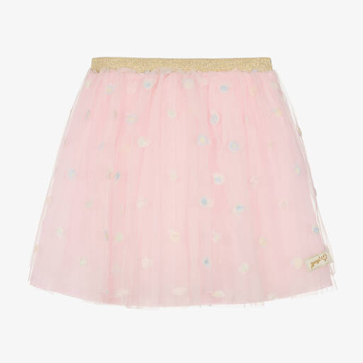 Souza-Girls Pink Embroidered Tulle Skirt | Childrensalon
