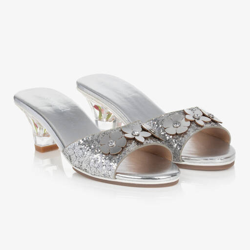 Souza-Girls Silver Heeled Shoes | Childrensalon