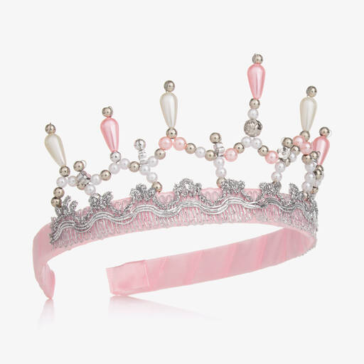 Souza-Pink, Silver & Pearl Crown | Childrensalon