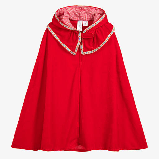 Souza-Cape à capuche rouge en velours | Childrensalon