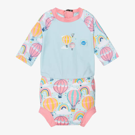 Splash About-Light Blue Happy Nappy Baby Sun Suit (UPF50+) | Childrensalon