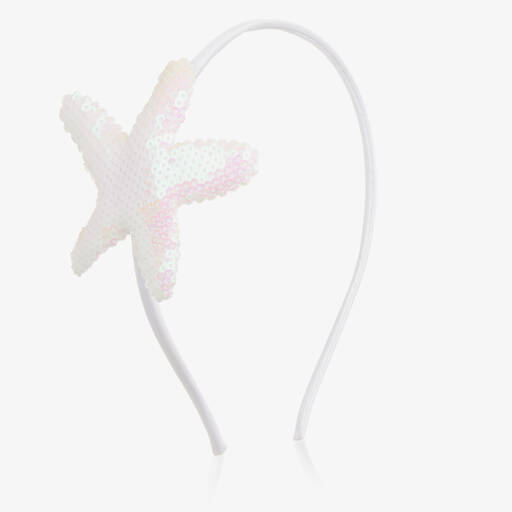 Stella Cove-Girls White Sequin Starfish Hairband | Childrensalon