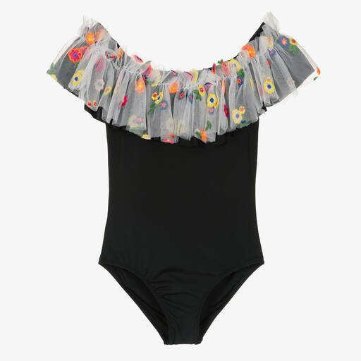 Stella Cove-Teen Girls Embroidered Tulle Ruffle Swimsuit | Childrensalon